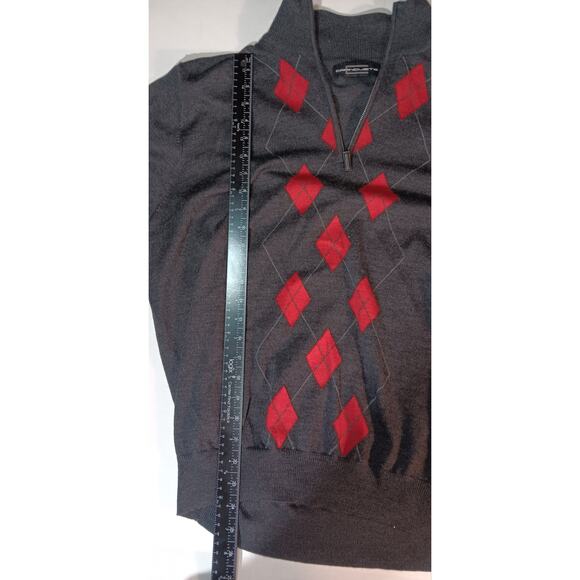 Carnoustie XL Merino Wool Half‑Zip Sweater Argyle Pullover Golf Casual - Picture 4 of 6
